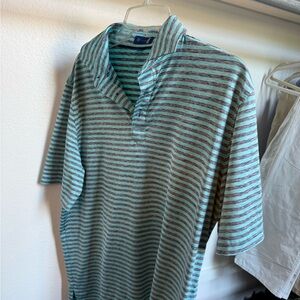 Green Striped Men's Shirt